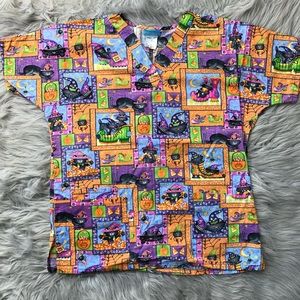 HQ-Halloween Scrub Top- XS